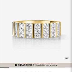 Ring Concierge Gold and Silver Diamond Band Three Row Fluted Diamonds